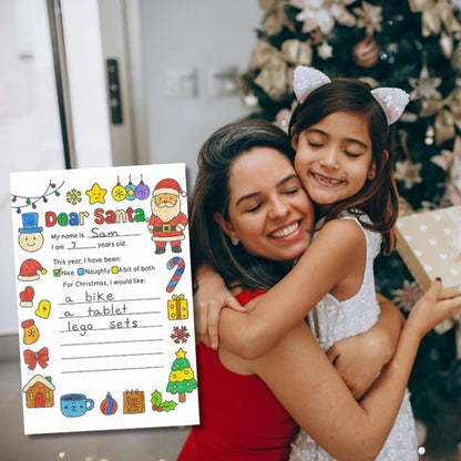 Printable “Dear Santa” Letter + FREE Christmas Ornament Coloring Pack