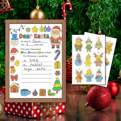 Printable “Dear Santa” Letter + FREE Christmas Ornament Coloring Pack